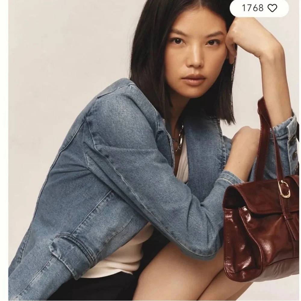 Anthropologie Dear John Minah Denim Blazer Fitted Blue Denim Jacket XS - Picture 10 of 10